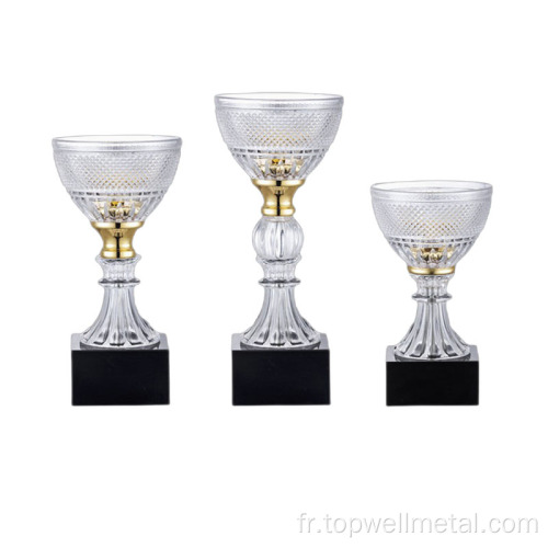 Trophée en cristal d'origine de haute qualité avec base de résine